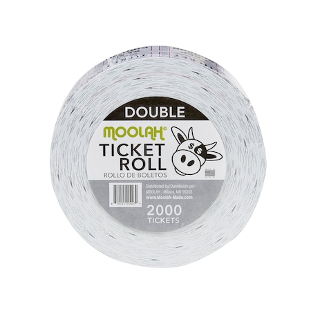 Keep This Coupon Double Raffle Ticket Roll, White, 2000 Count